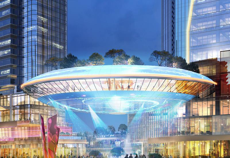 成都港匯新天地LED格柵屏項目 